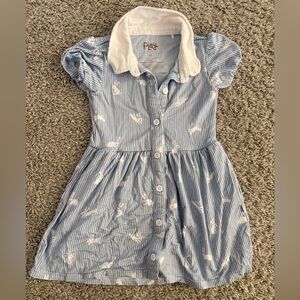 Little Sleepies Bunny Striped Twirl Dress